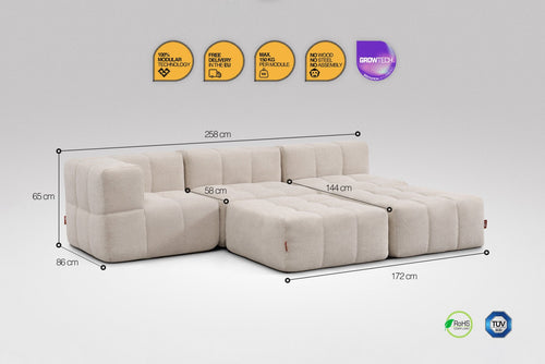 5-Piece Modular Sofa – Beige