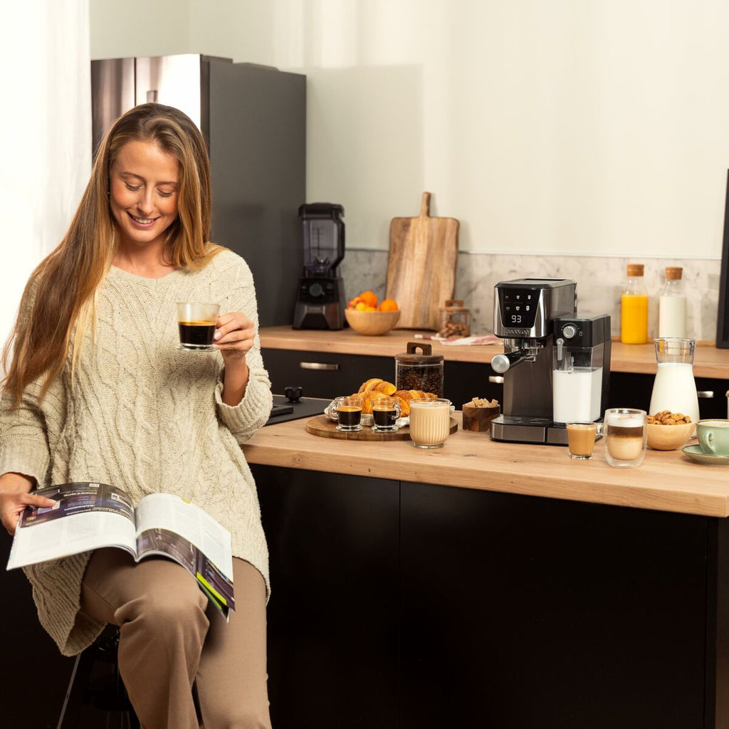 Cecotec Power Espresso 20 Cream Semi-Automatic Coffee Maker 20 Bar 1350 W Black