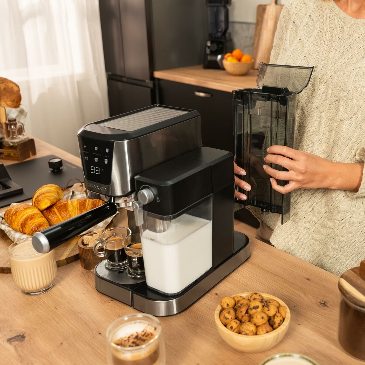 Cecotec Power Espresso 20 Cream Semi-Automatic Coffee Maker 20 Bar 1350 W Black