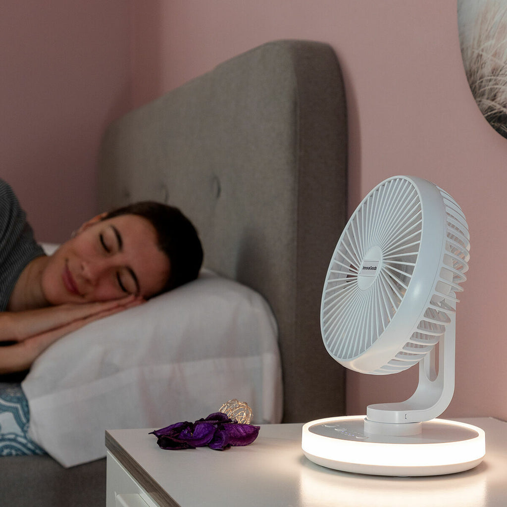 Innovagoods Rechargeable Desk Fan With Led Fanled Innovagoods Ø6,6'' 4000 Mah