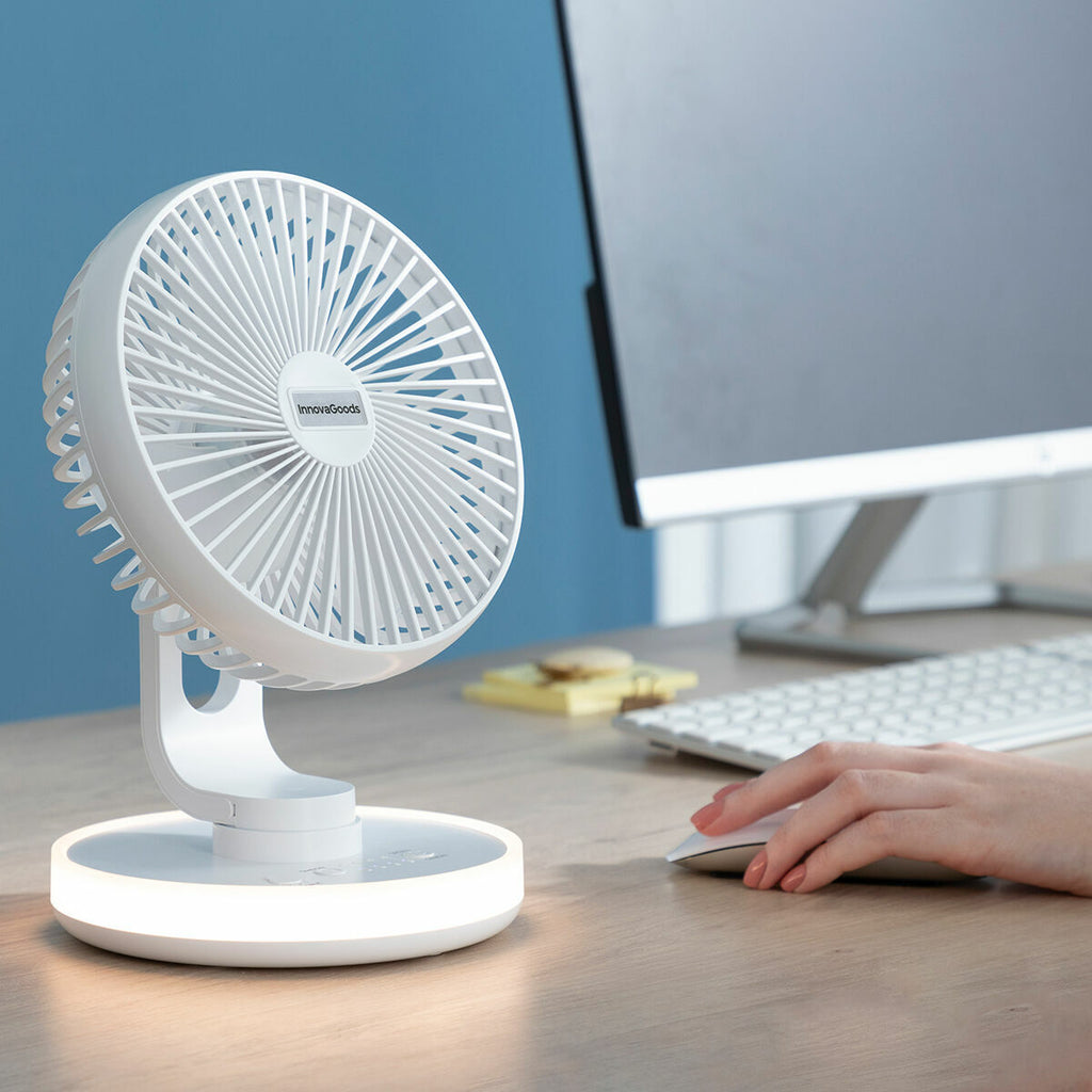 Innovagoods Rechargeable Desk Fan With Led Fanled Innovagoods Ø6,6'' 4000 Mah