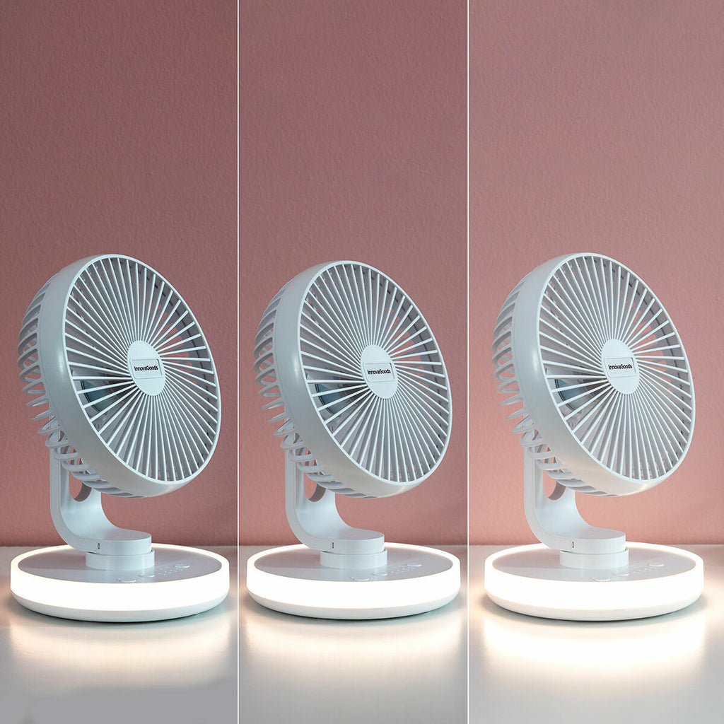 Innovagoods Rechargeable Desk Fan With Led Fanled Innovagoods Ø6,6'' 4000 Mah