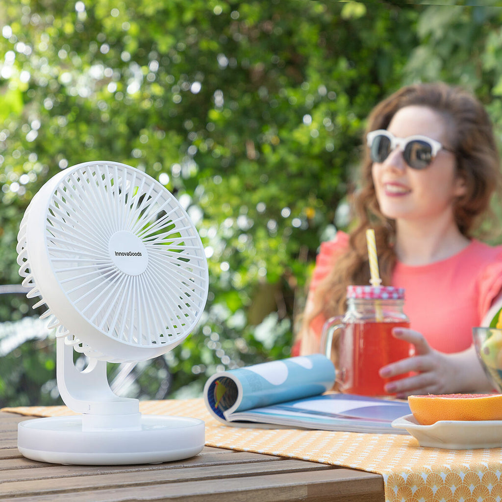 Innovagoods Rechargeable Desk Fan With Led Fanled Innovagoods Ø6,6'' 4000 Mah