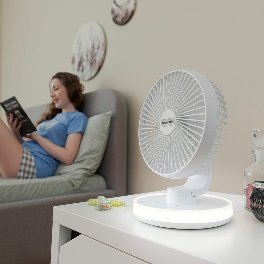 Innovagoods Rechargeable Desk Fan With Led Fanled Innovagoods Ø6,6'' 4000 Mah