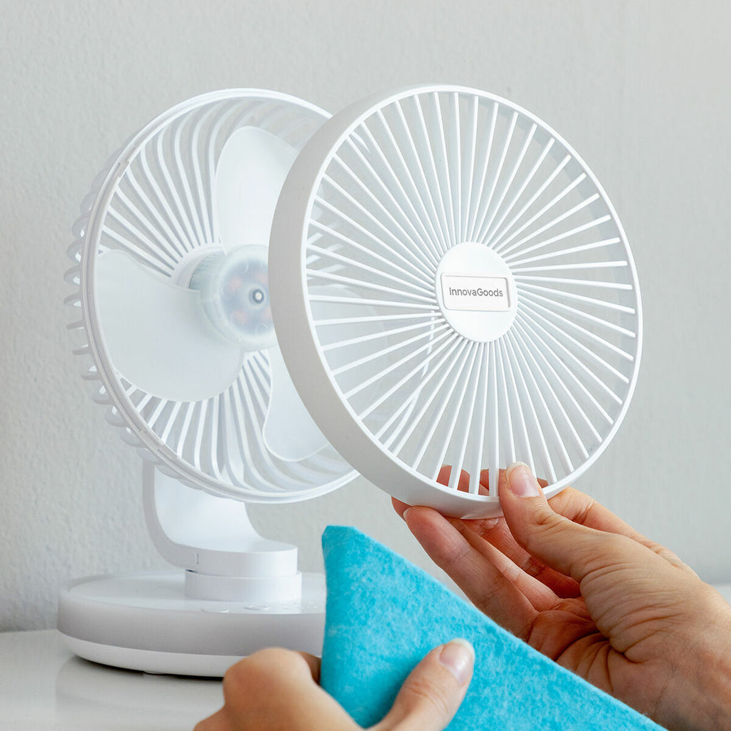 Innovagoods Rechargeable Desk Fan With Led Fanled Innovagoods Ø6,6'' 4000 Mah