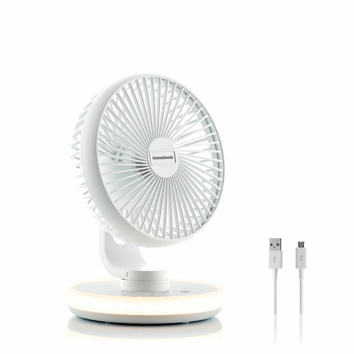 Innovagoods Rechargeable Desk Fan With Led Fanled Innovagoods Ø6,6'' 4000 Mah