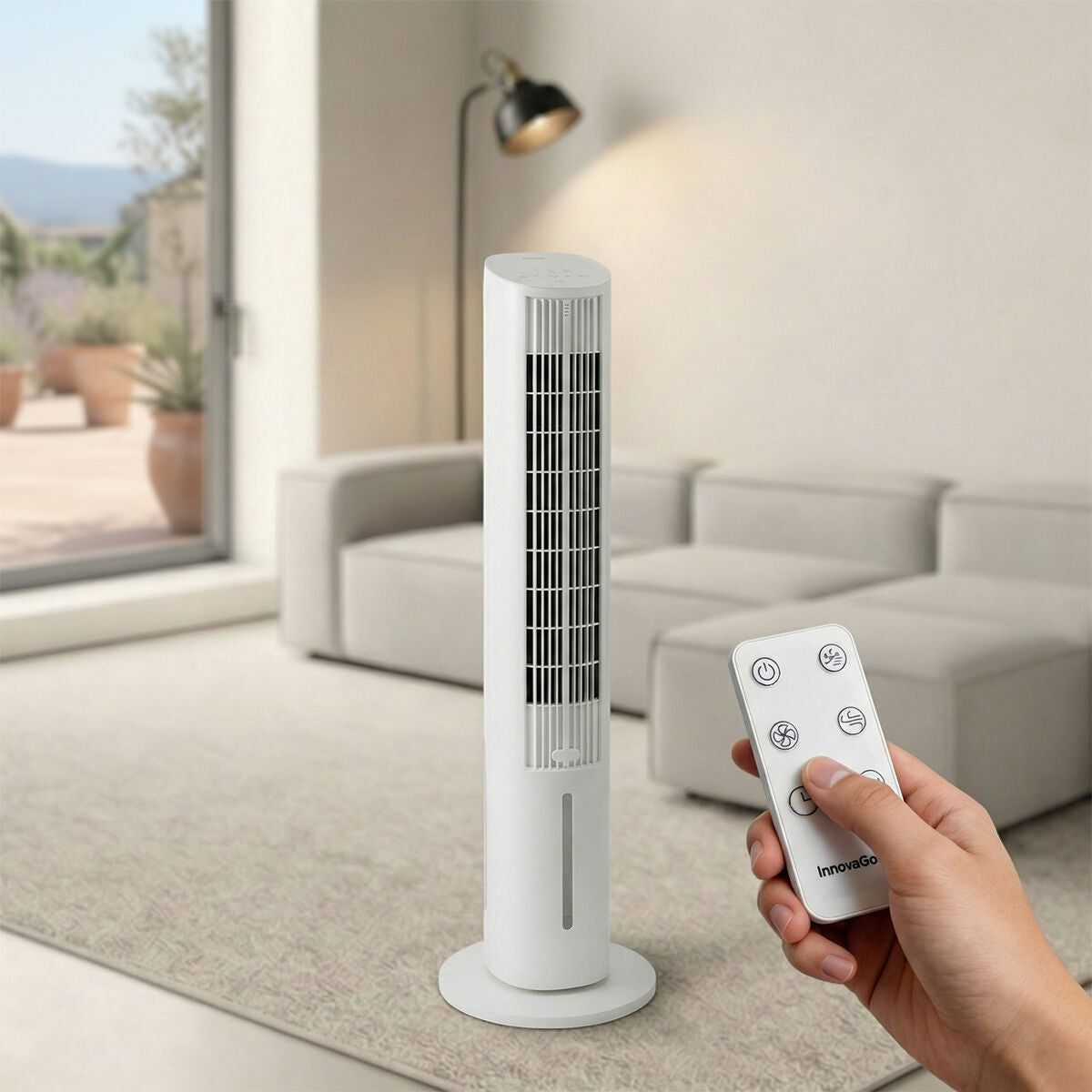 Innovagoods Portable Multifunction Tower Evaporative Cooler With Remote Control Hushly Innovagoods