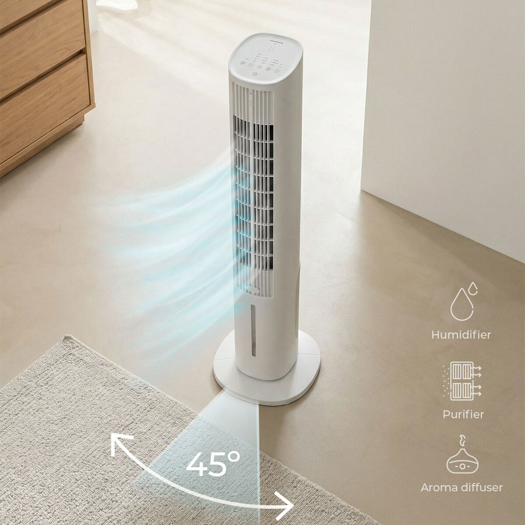 Innovagoods Portable Multifunction Tower Evaporative Cooler With Remote Control Hushly Innovagoods