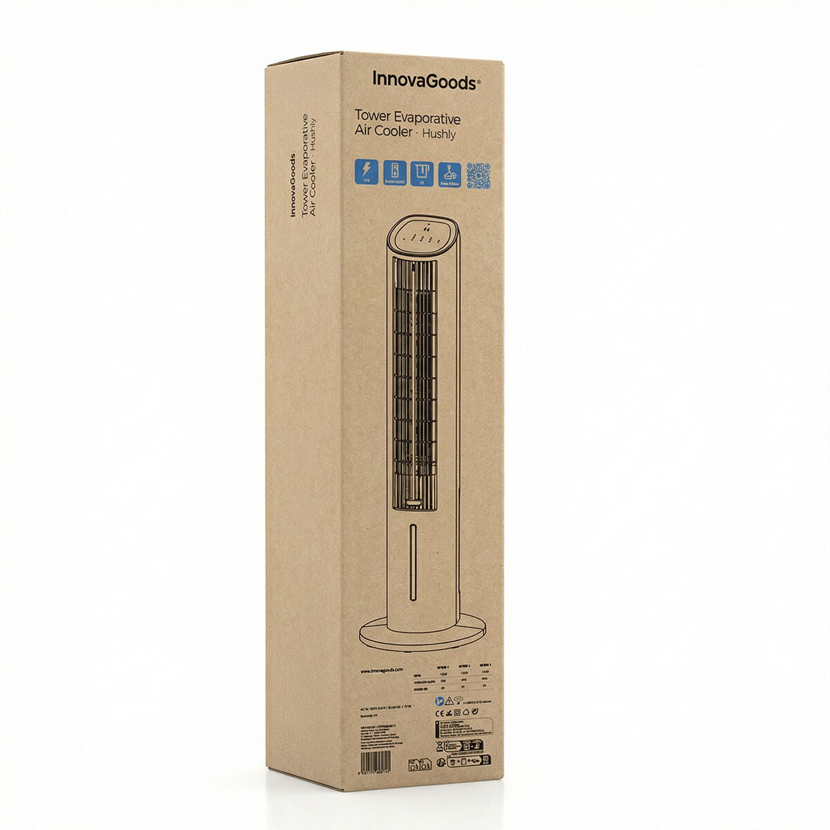 Innovagoods Portable Multifunction Tower Evaporative Cooler With Remote Control Hushly Innovagoods